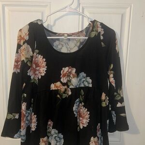 Floral Black Dress